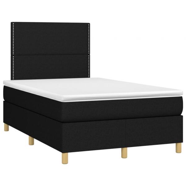 Boxspringbett mit Matratze & LED Schwarz 120x190 cm Stoff