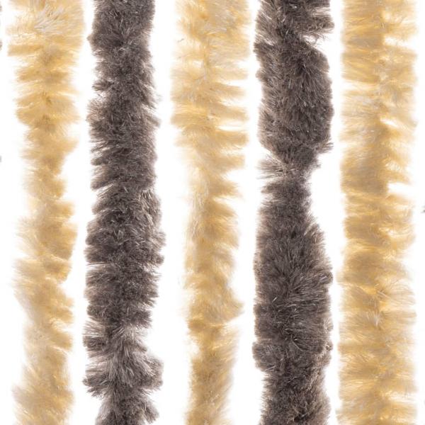 Fliegenvorhang Dunkelbraun und Beige 56x200 cm Chenille