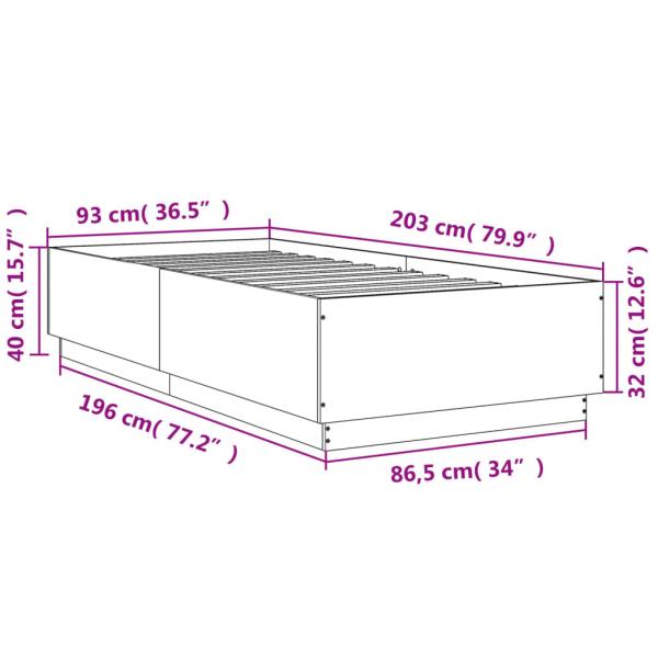 Bettgestell Weiß 90x200 cm Holzwerkstoff