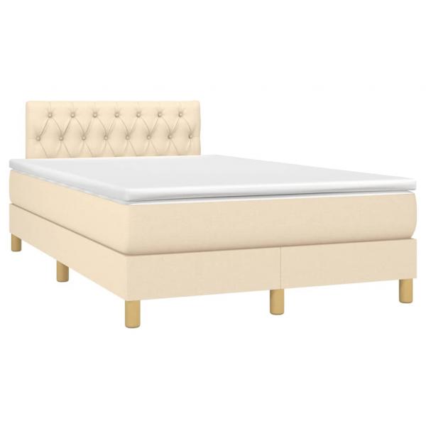 Boxspringbett mit Matratze Creme 120x200 cm Stoff