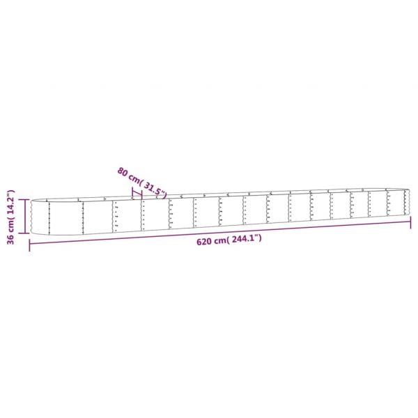 Hochbeet Pulverbeschichteter Stahl 620x80x36 cm Anthrazit