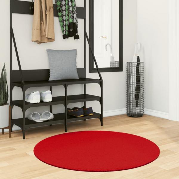 ARDEBO.de - Teppich OVIEDO Kurzflor Rot Ø 100 cm