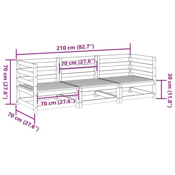 3-tlg. Garten-Sofagarnitur Kiefernholz Imprägniert