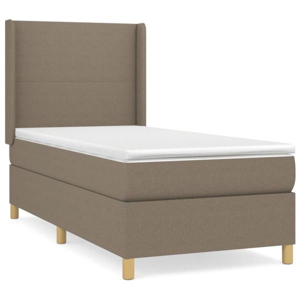 ARDEBO.de - Boxspringbett mit Matratze Taupe 80x200 cm Stoff