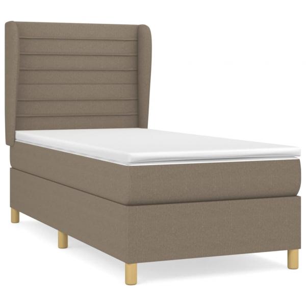 ARDEBO.de - Boxspringbett mit Matratze Taupe 90x190 cm Stoff