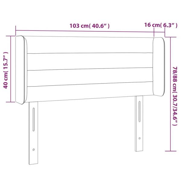 LED Kopfteil Dunkelgrau 103x16x78/88 cm Samt