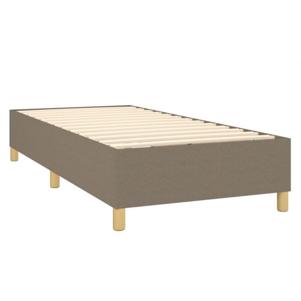 Boxspringbett mit Matratze & LED Taupe 80x200 cm Stoff