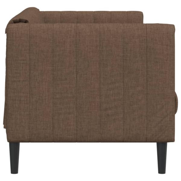 3-Sitzer Sofa Braun Kunstleder Wildleder-Optik