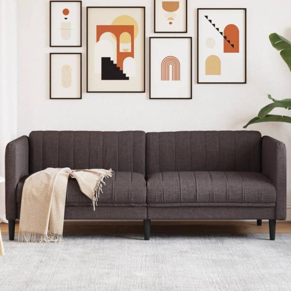 ARDEBO.de - Sofa 3-Sitzer Dunkelbraun Stoff