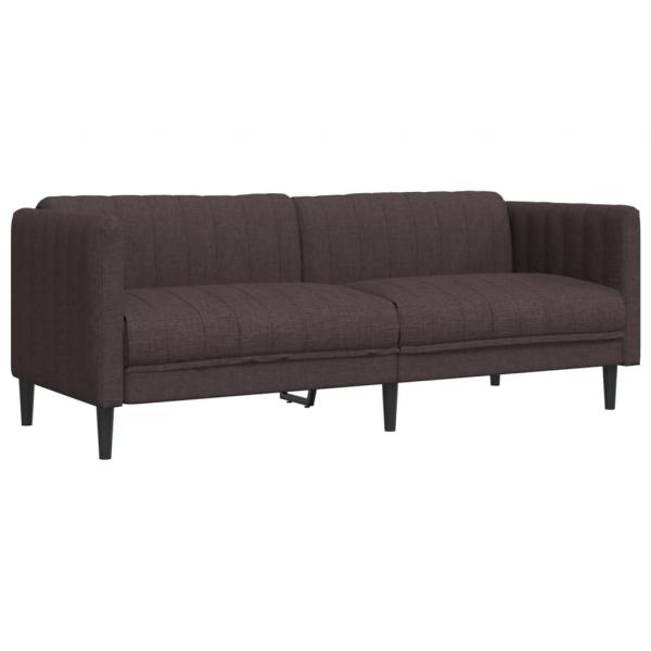 Sofa 3-Sitzer Dunkelbraun Stoff