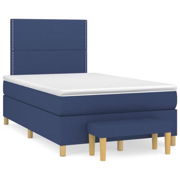 ARDEBO.de - Boxspringbett mit Matratze Blau 120x190 cm Stoff