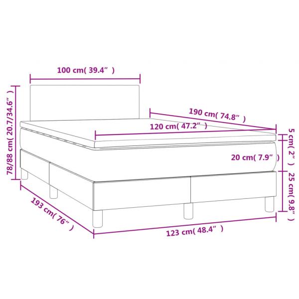 Boxspringbett mit Matratze & LED Dunkelgrün 120x190 cm Samt