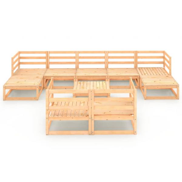 10-tlg. Garten-Lounge-Set Massivholz Kiefer