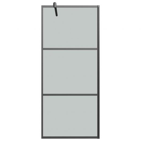 Duschwand mit Ablage für Walk-In-Dusche Schwarz 100x195 cm ESG