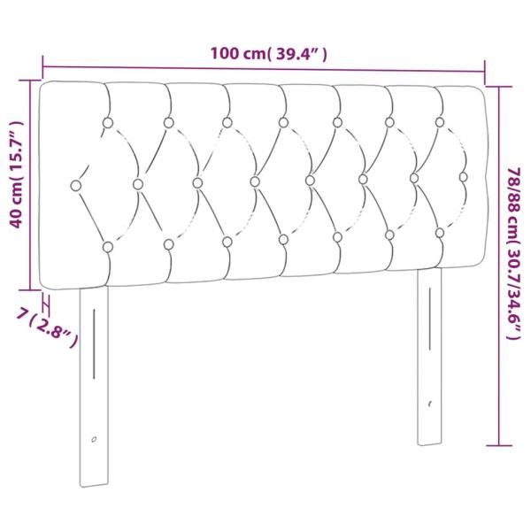 LED Kopfteil Schwarz 100x7x78/88 cm Stoff