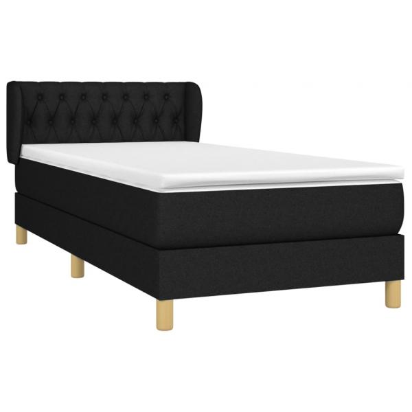 Boxspringbett mit Matratze Schwarz 100x200 cm Stoff