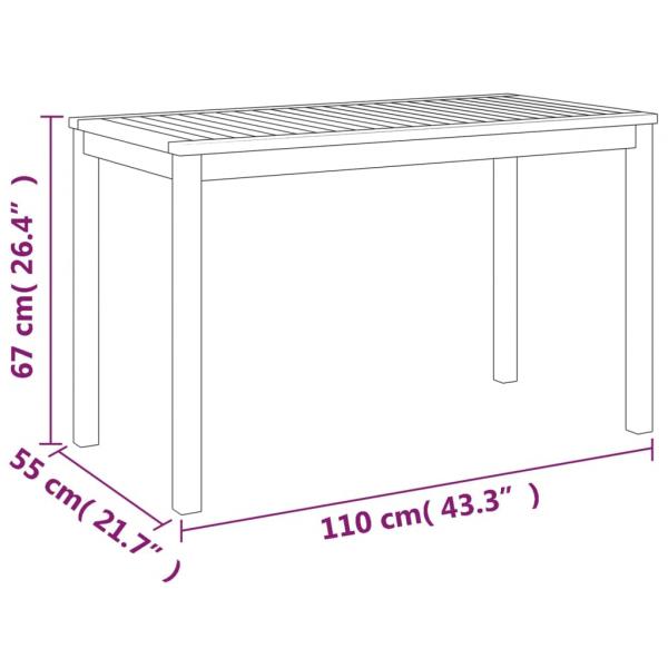 Gartentisch 110x55x67 cm Massivholz Akazie