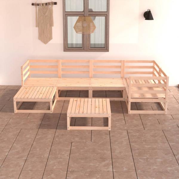 ARDEBO.de - 7-tlg. Garten-Lounge-Set Massivholz Kiefer