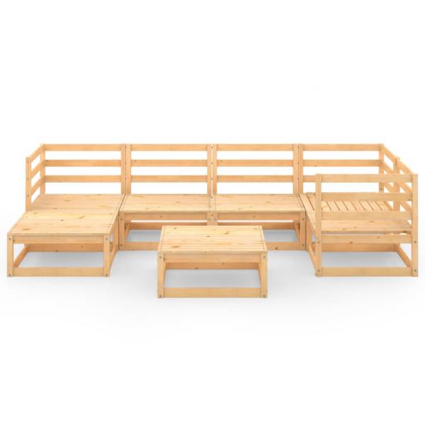 7-tlg. Garten-Lounge-Set Massivholz Kiefer