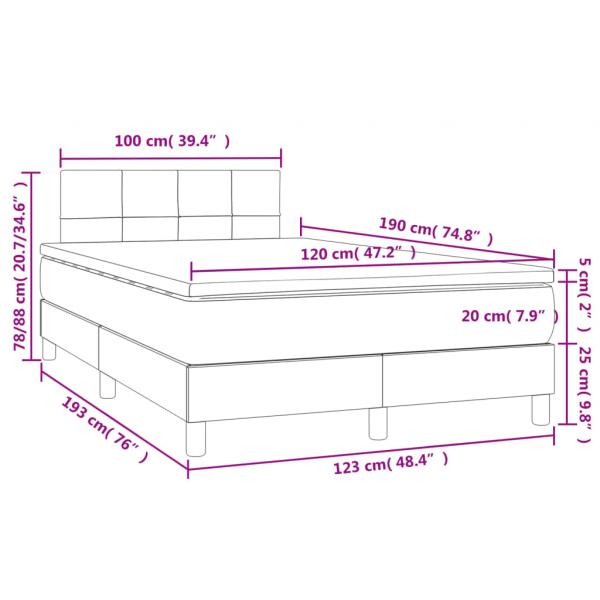 Boxspringbett mit Matratze & LED Dunkelgrün 120x190 cm Samt