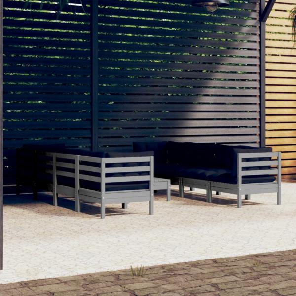 ARDEBO.de - 9-tlg. Garten-Lounge-Set mit Kissen Kiefer Massivholz