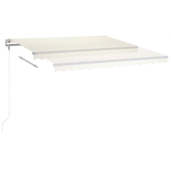 Markise Manuell Einziehbar mit LED 4x3 m Creme