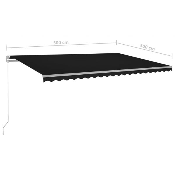 Markise Automatisch mit LED & Windsensor 5x3 m Anthrazit