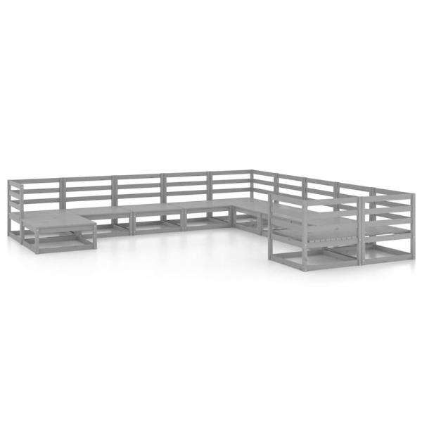 ARDEBO.de - 11-tlg. Garten-Lounge-Set Massivholz Kiefer