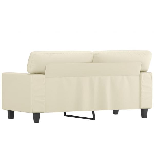 2-Sitzer-Sofa Creme 120 cm Kunstleder