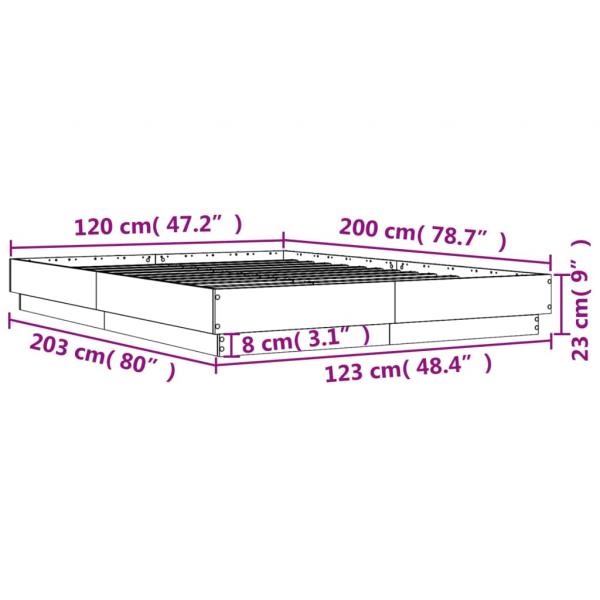 Bettgestell Weiß 120x200 cm Holzwerkstoff