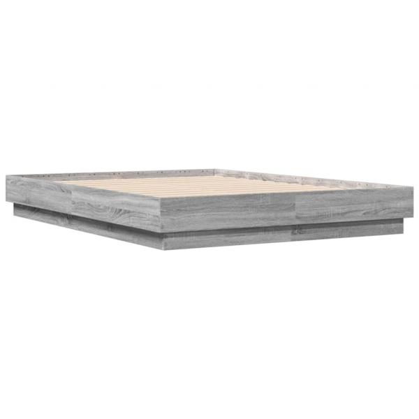 ARDEBO.de - Bettgestell Grau Sonoma 140x190 cm Holzwerkstoff