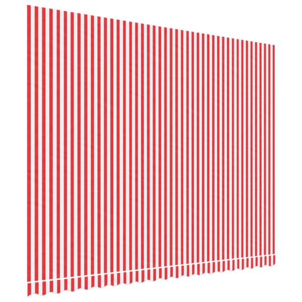 ARDEBO.de - Markisenbespannung Rot und Weiß Gestreift 4,5x3,5 m