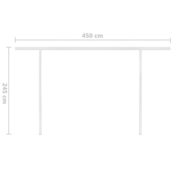 Markise Manuell Einziehbar mit LED 4x3 m Gelb und Weiß