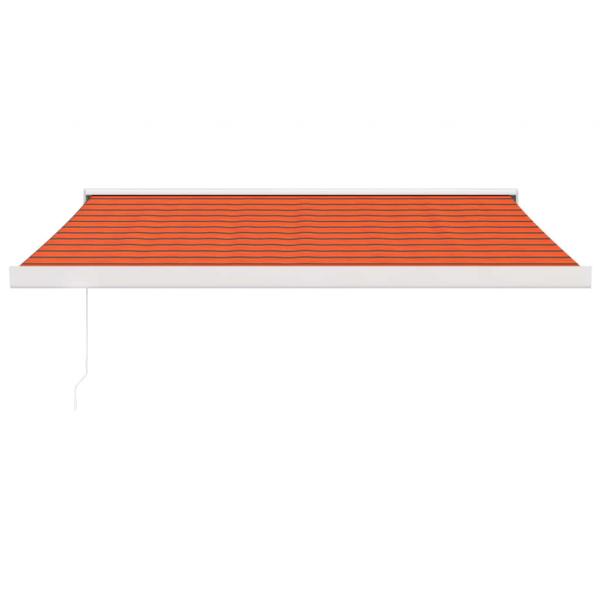 Markise Einziehbar Orange und Braun 3x2,5 m Stoff und Aluminium