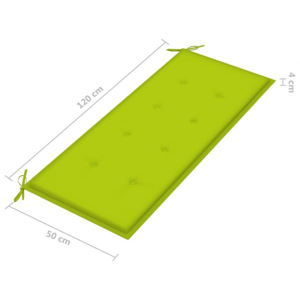 2-Sitzer-Gartenbank mit Auflage 120 cm Grau Eukalyptusholz