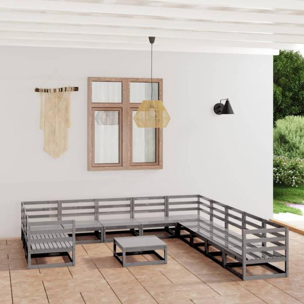 ARDEBO.de - 12-tlg. Garten-Lounge-Set Massivholz Kiefer