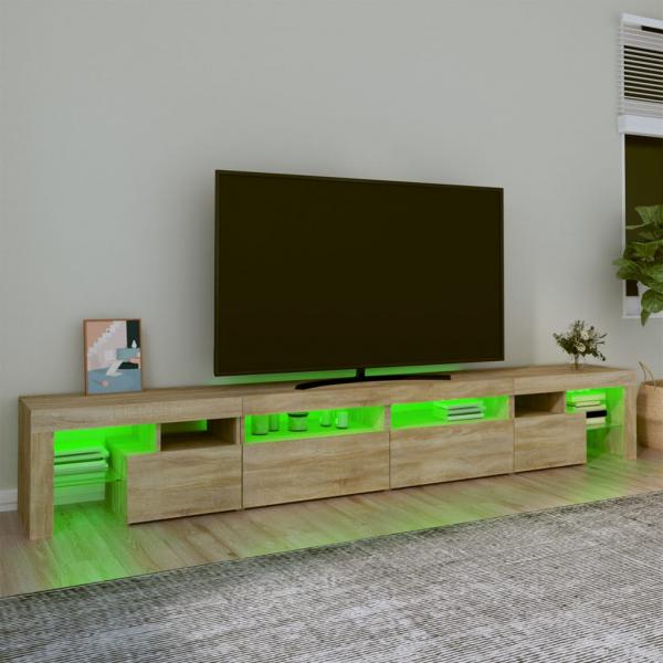 TV-Schrank mit LED-Leuchten Sonoma-Eiche 260x36,5x40 cm