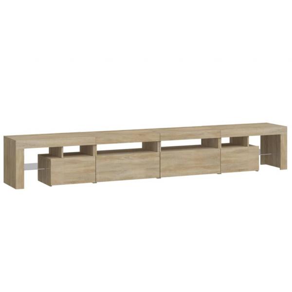 TV-Schrank mit LED-Leuchten Sonoma-Eiche 260x36,5x40 cm