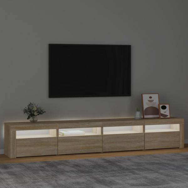 TV-Schrank mit LED-Leuchten Sonoma-Eiche 240x35x40 cm