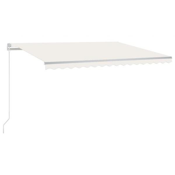 Markise Manuell Einziehbar mit LED 400x300 cm Creme