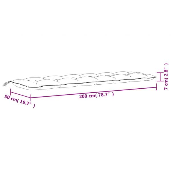 Gartenbank-Auflagen 2 Stk. Blattmuster 200x50x7cm Oxford-Gewebe