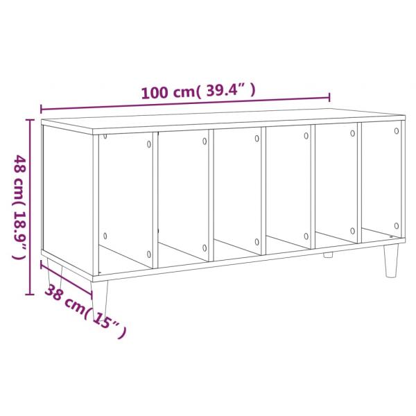 Plattenschrank Braun Eichen-Optik 100x38x48 cm Holzwerkstoff