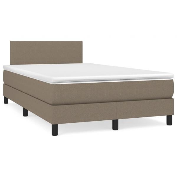 ARDEBO.de - Boxspringbett mit Matratze & LED Taupe 120x190 cm Stoff