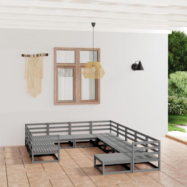 ARDEBO.de - 11-tlg. Garten-Lounge-Set Massivholz Kiefer