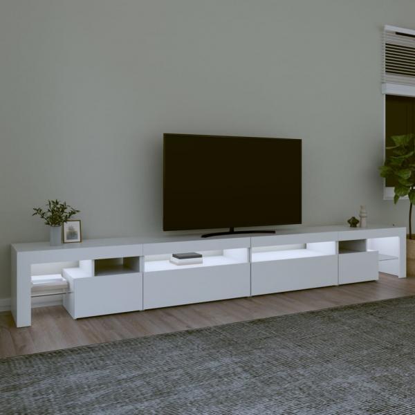 TV-Schrank mit LED-Leuchten Weiß 290x36,5x40 cm