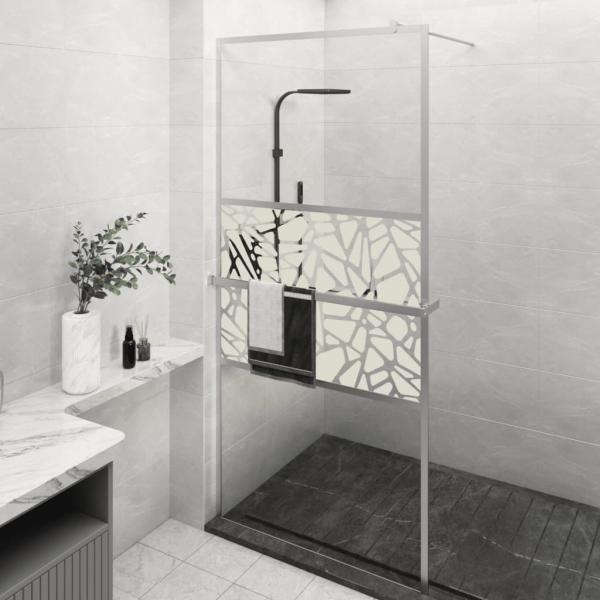 ARDEBO.de - Duschwand mit Ablage für Walk-In-Dusche Chrom 80x195 cm ESG