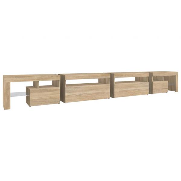 TV-Schrank mit LED-Leuchten Sonoma-Eiche 290x36,5x40 cm