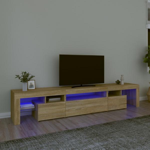 ARDEBO.de - TV-Schrank mit LED-Leuchten Sonoma-Eiche 215x36,5x40 cm