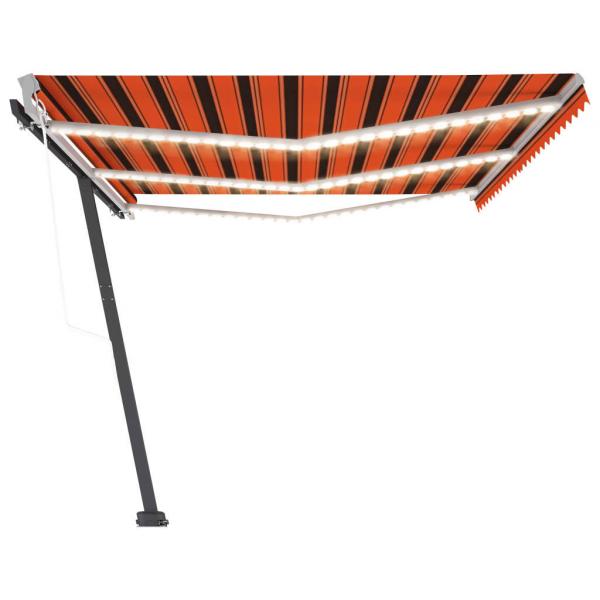 Automatische Markise mit LED Windsensor 600x350 cm Orange/Braun