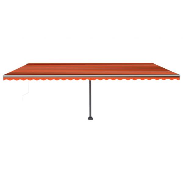 Automatische Markise mit LED Windsensor 600x350 cm Orange/Braun